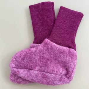 Cosilana – Baby sloffen – biologisch wolfleece – met en zonder noppen – paars