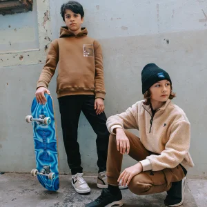 Borg Trui met rits Beige