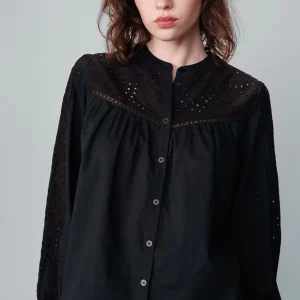 Grace & Mila Nolisa blouse broderie Zwart